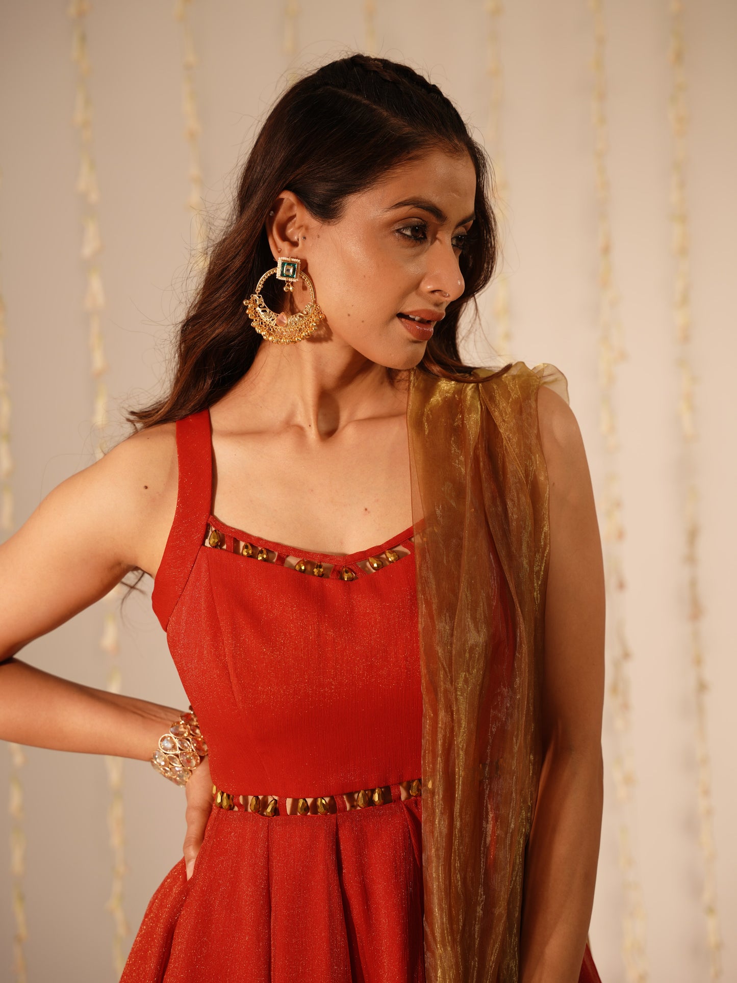 Dark Red sharara Premium Style