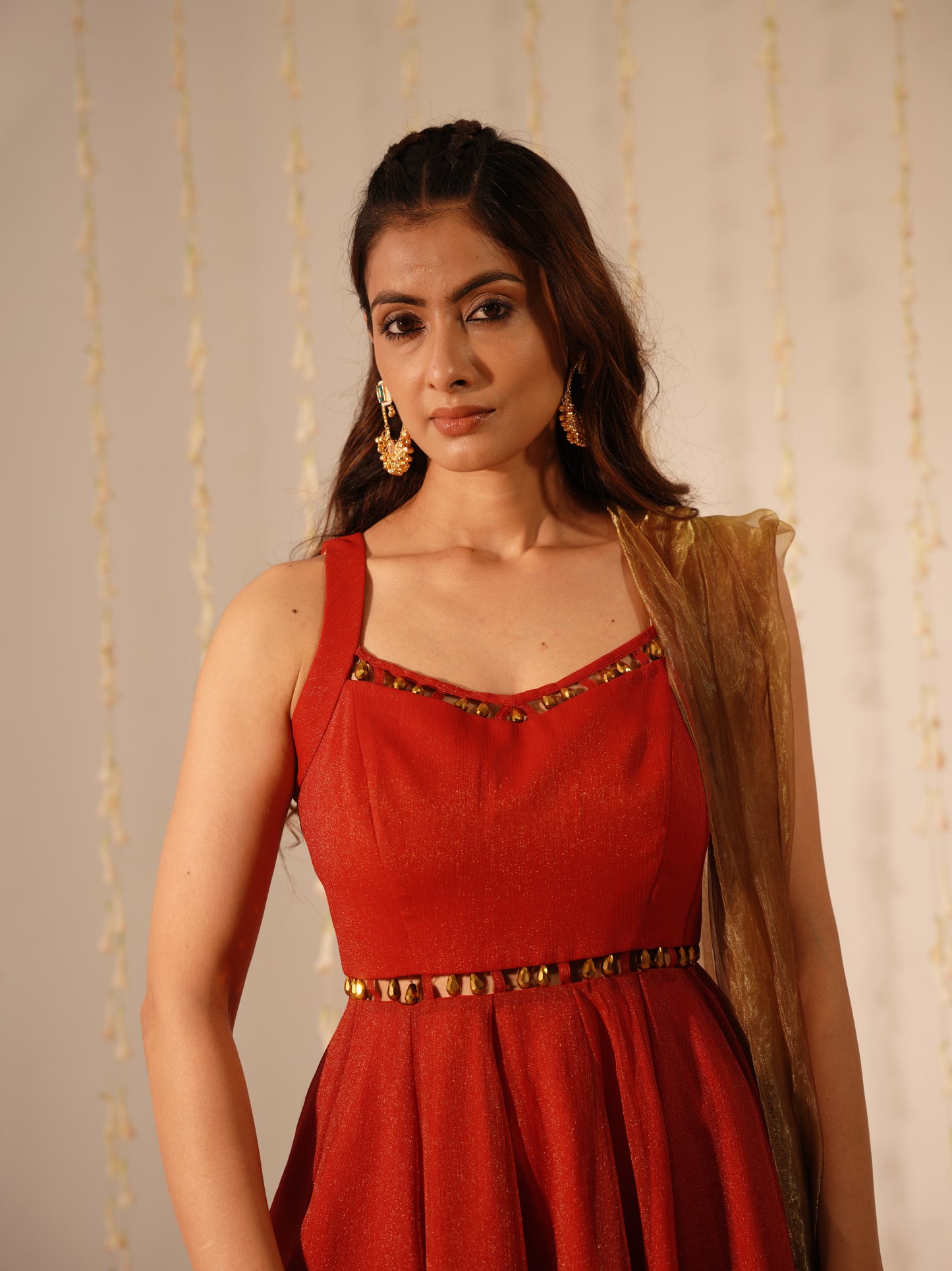 Dark Red sharara Premium Style