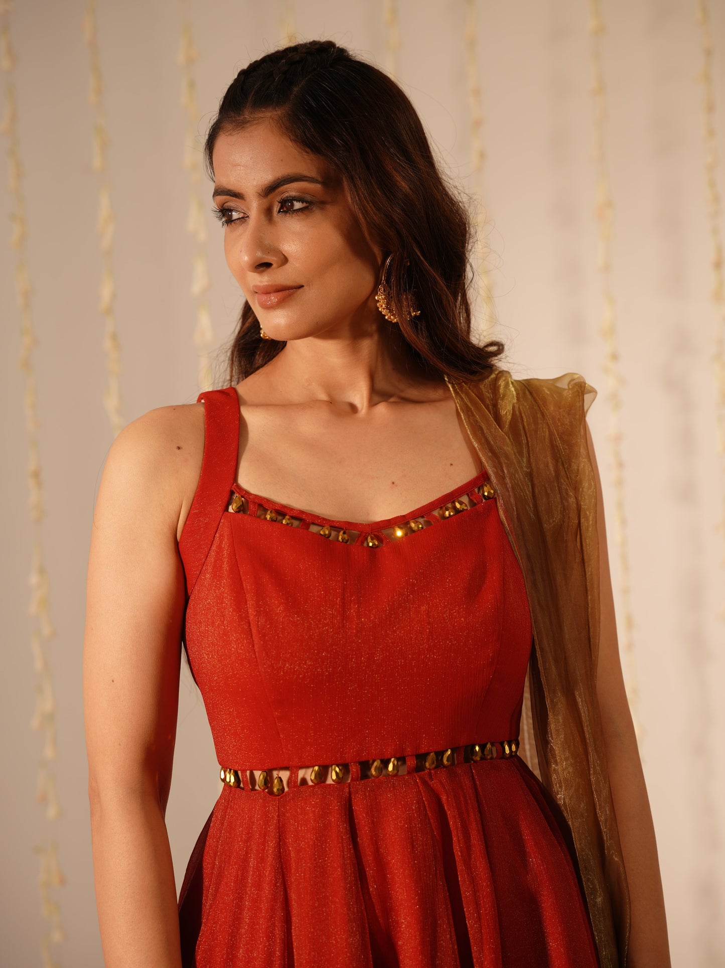 Dark Red sharara Premium Style