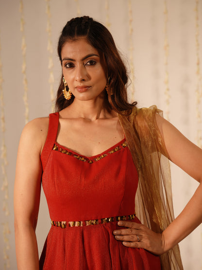 Dark Red sharara Premium Style