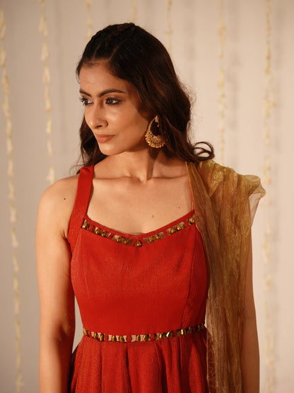 Dark Red sharara Premium Style